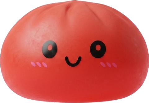 Dumpling Squishy Rojo Cereza — squishy antiestrés slow-rise kawaii