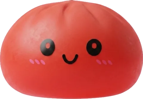 Dumpling Squishy Rojo Cereza — squishy antiestrés slow-rise kawaii