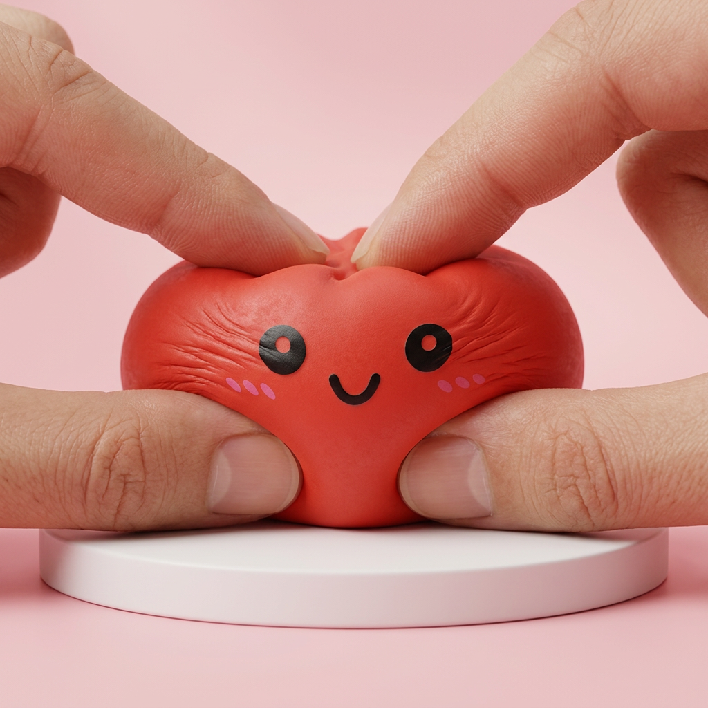 Dumpling Squishy Rojo Cereza apretado, material squishy