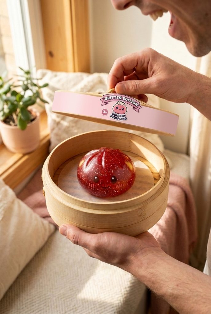 Unboxing de Glitter Dumpling Squishy Rojo Suerte