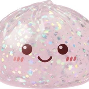 Glitter Dumpling Squishy Plata — squishy antiestrés slow-rise kawaii