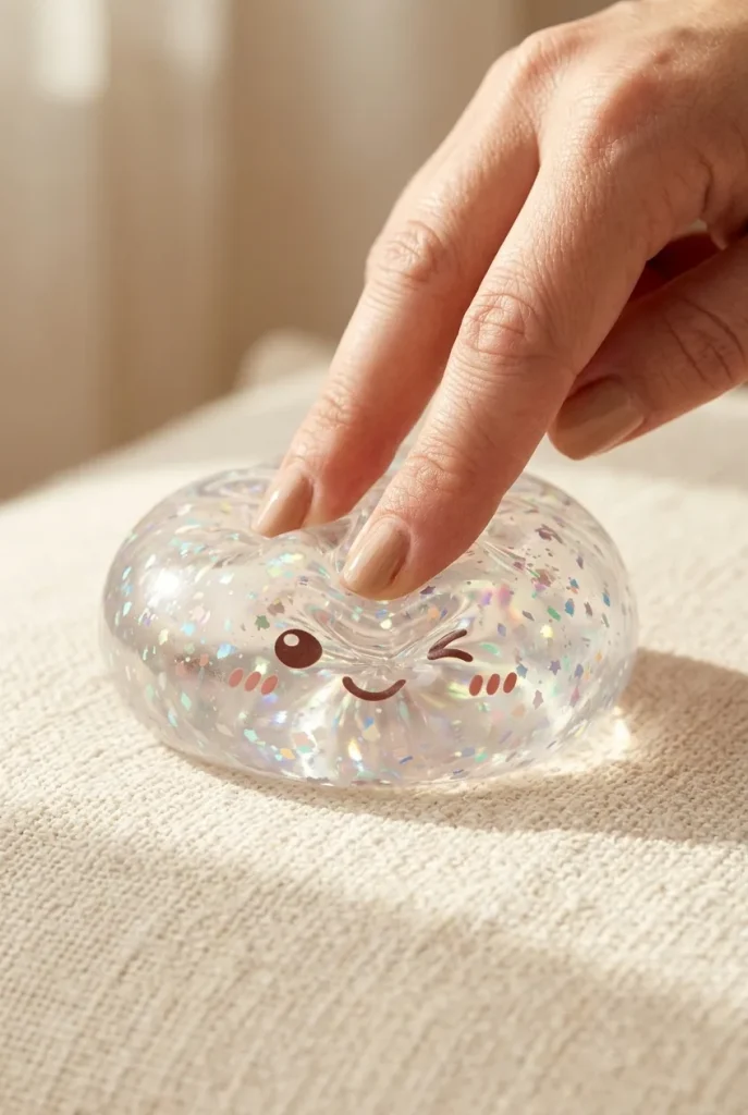 Glitter Dumpling Squishy Plata apretado entre los dedos