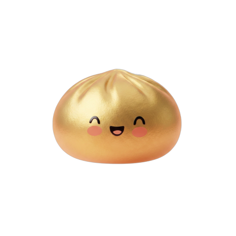 Dumpling Squishy Dorado Lucky — squishy antiestrés slow-rise kawaii