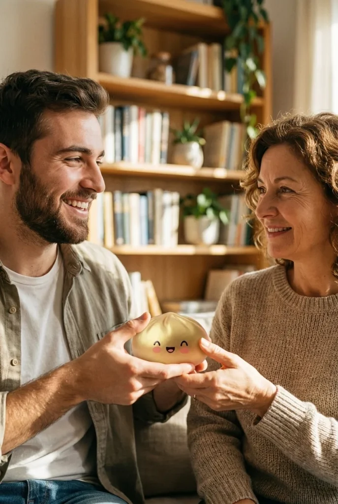Dumpling Squishy Dorado Lucky de regalo