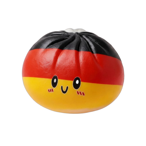 Flag Squishy Toy Dumpling Alemania — squishy antiestrés slow-rise kawaii