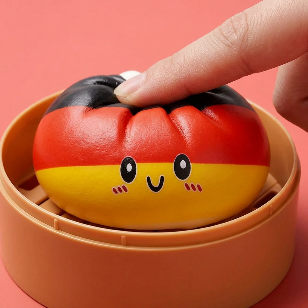 Flag Squishy Toy Dumpling Alemania apretado, material squishy