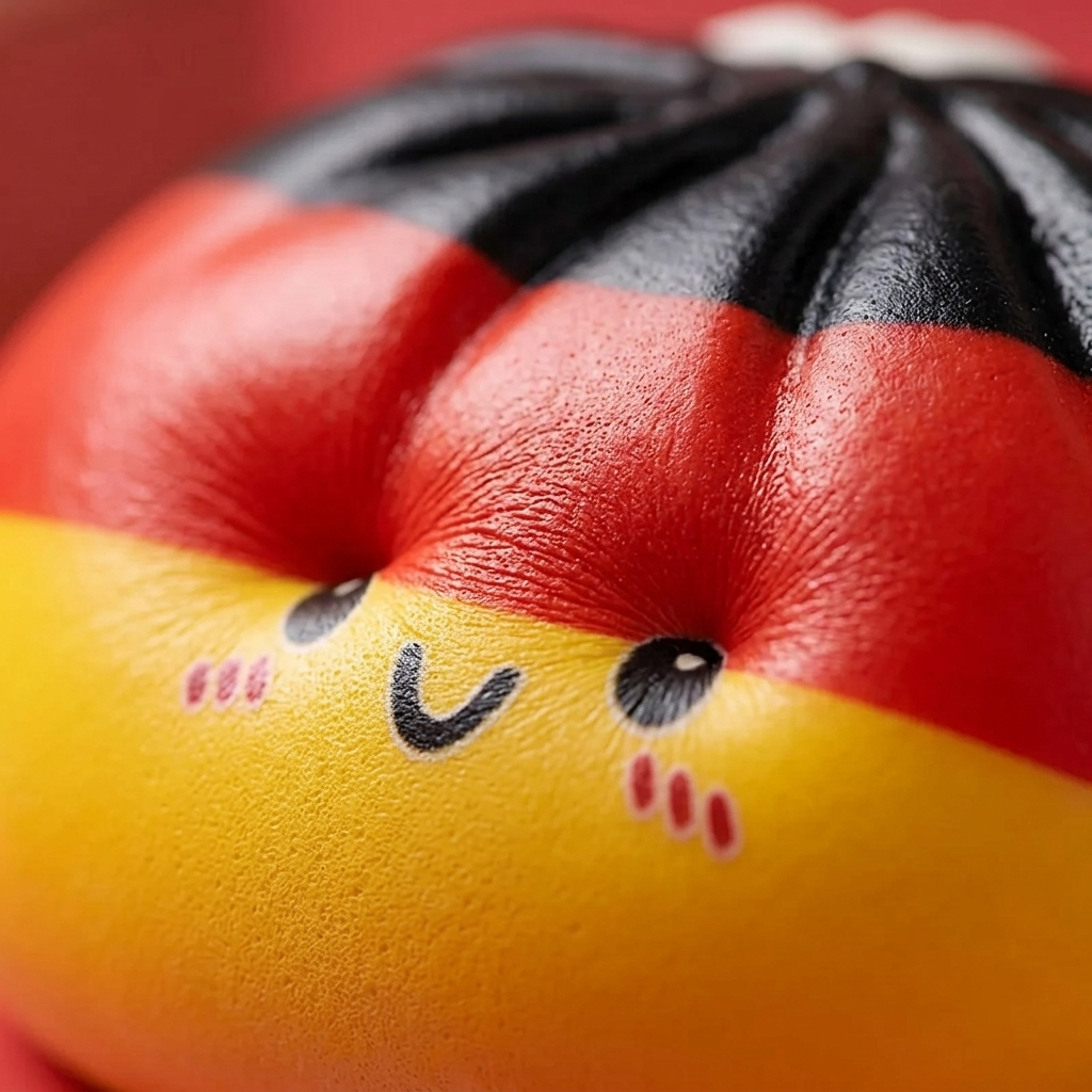 Flag Squishy Toy Dumpling Alemania — primer plano macro de la textura