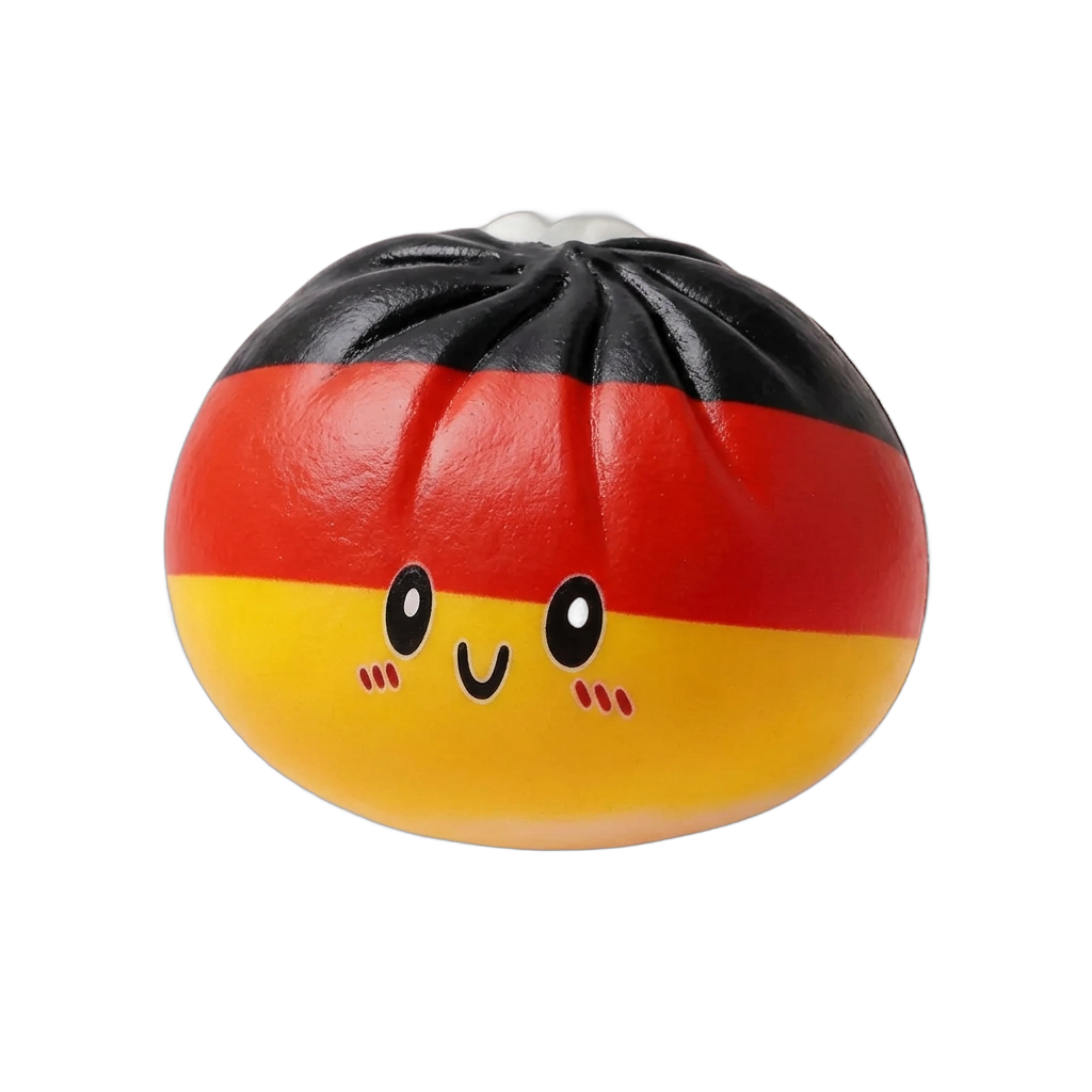 Flag Squishy Toy Dumpling Alemania — squishy antiestrés slow-rise kawaii