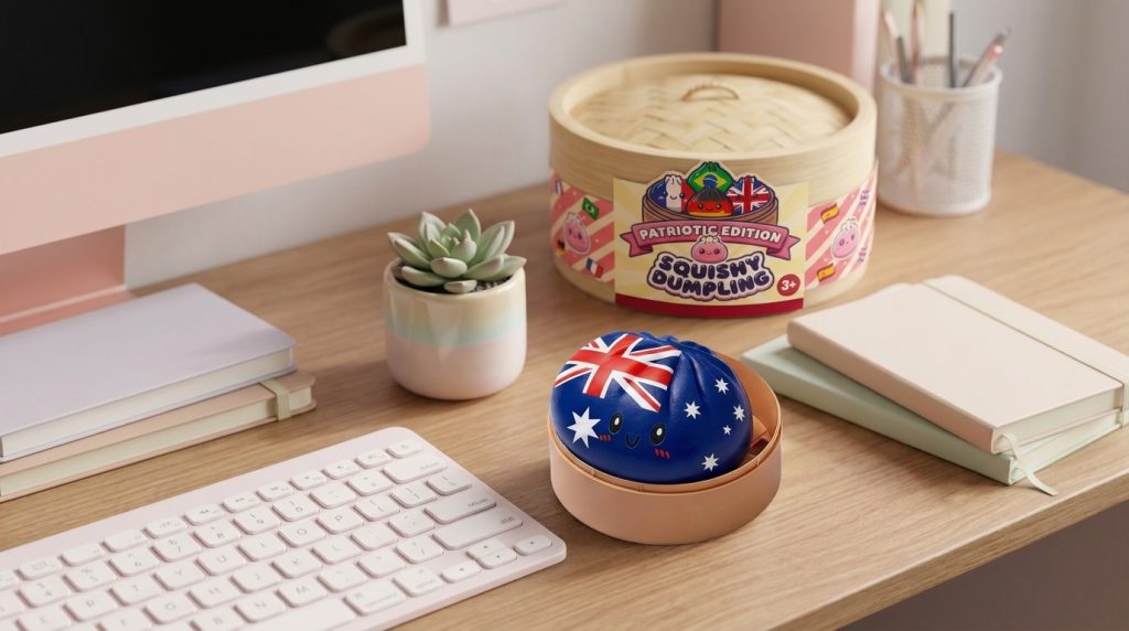Flag Squishy Dumpling Australia en un ambiente de escritorio