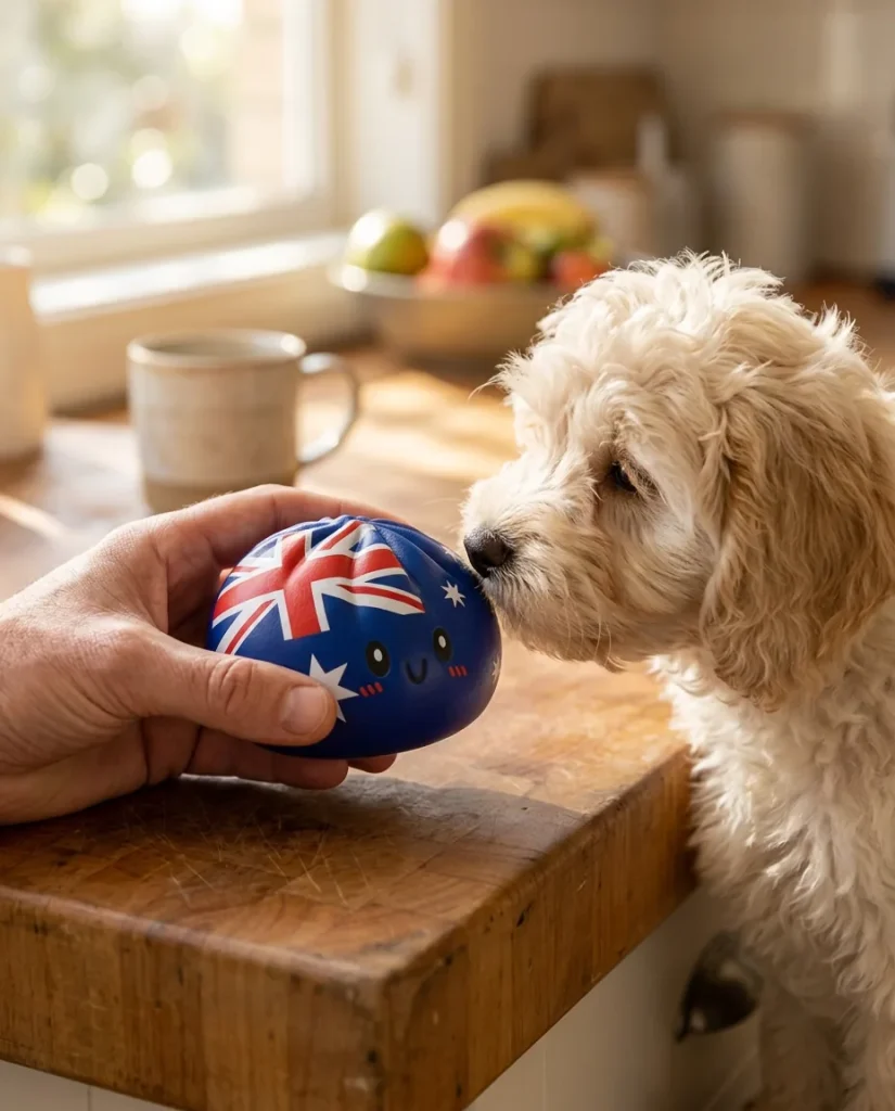 Flag Squishy Dumpling Australia y un animal