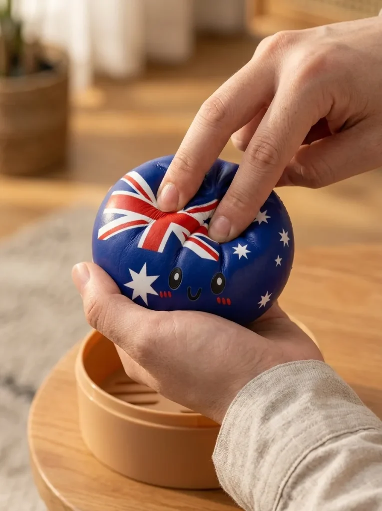 Flag Squishy Dumpling Australia apretado entre los dedos