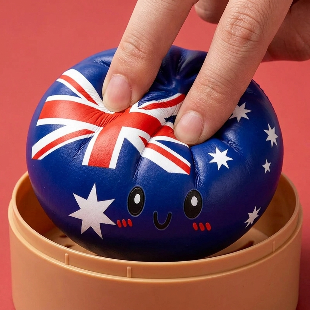 Flag Squishy Dumpling Australia apretado, material squishy
