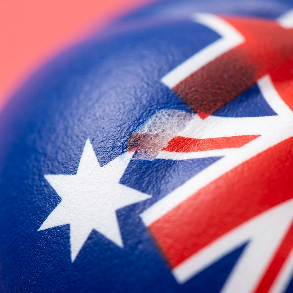 Flag Squishy Dumpling Australia — primer plano macro de la textura