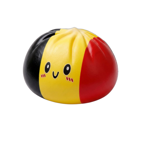 Squishy Dumpling Flag Bélgica — squishy antiestrés slow-rise kawaii