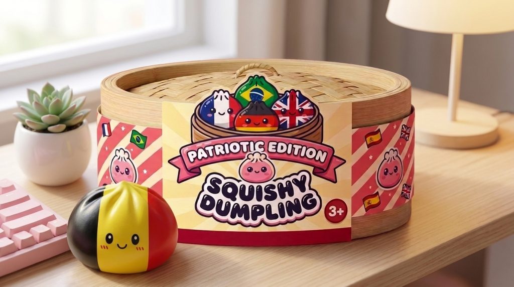 Squishy Dumpling Flag Bélgica en un ambiente de escritorio