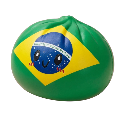 Dumpling Squishy Flag Brasil — squishy antiestrés slow-rise kawaii