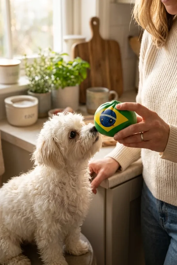Dumpling Squishy Flag Brasil y un animal