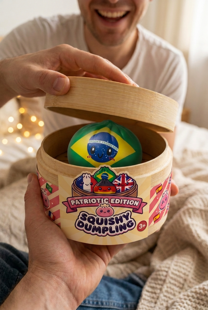 Unboxing de Dumpling Squishy Flag Brasil