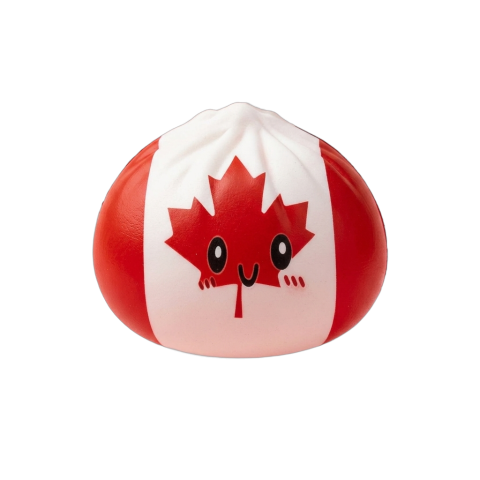 Flag Squishy Dumpling Canadá — squishy antiestrés slow-rise kawaii