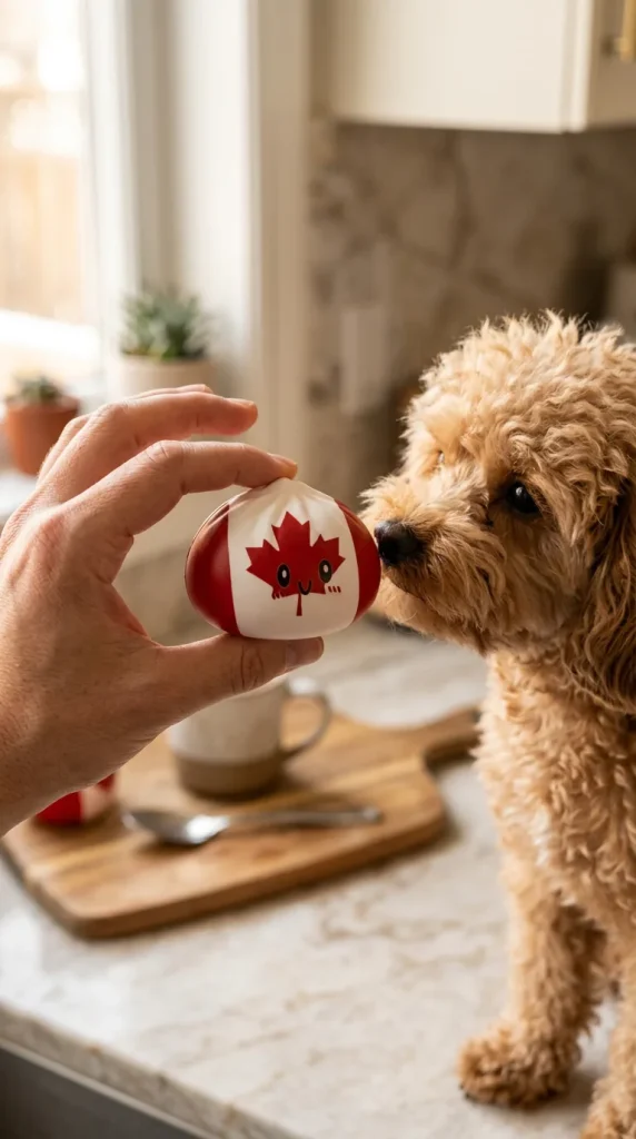Flag Squishy Dumpling Canadá y un animal