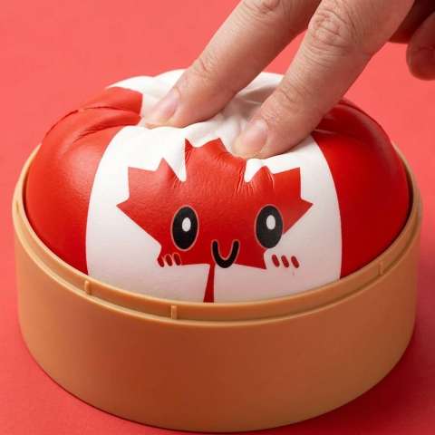 Flag Squishy Dumpling Canadá apretado, material squishy