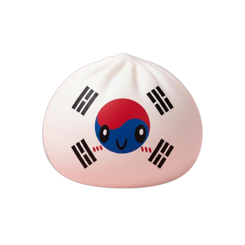 Flag Squishy Dumpling Corea del Sur — squishy antiestrés slow-rise kawaii