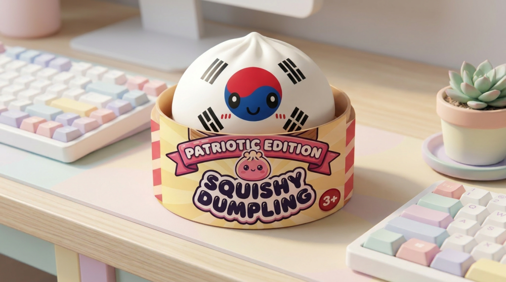 Flag Squishy Dumpling Corea del Sur en un ambiente de escritorio
