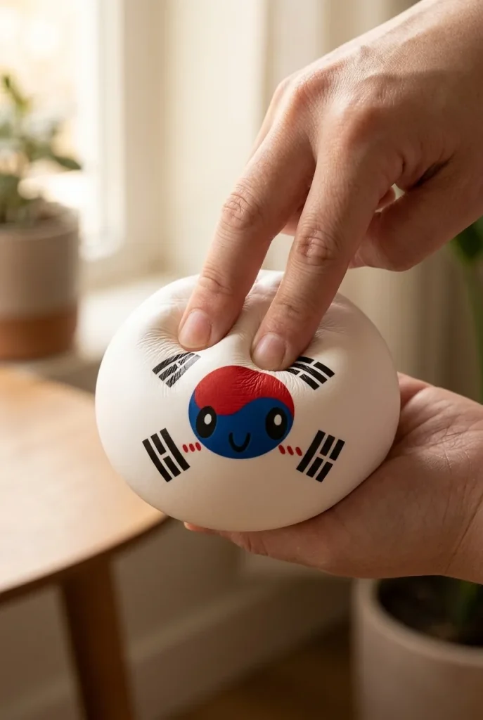 Flag Squishy Dumpling Corea del Sur apretado entre los dedos