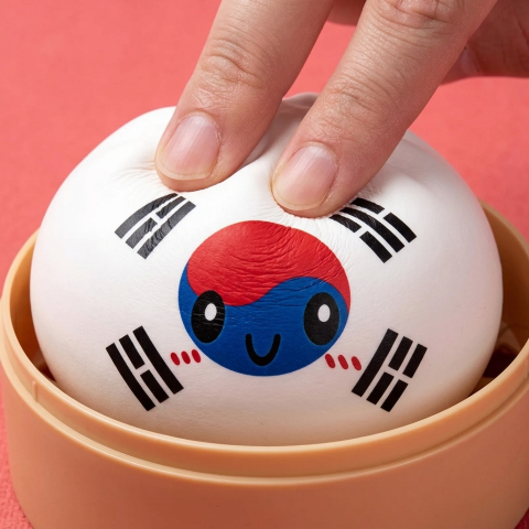 Flag Squishy Dumpling Corea del Sur apretado, material squishy