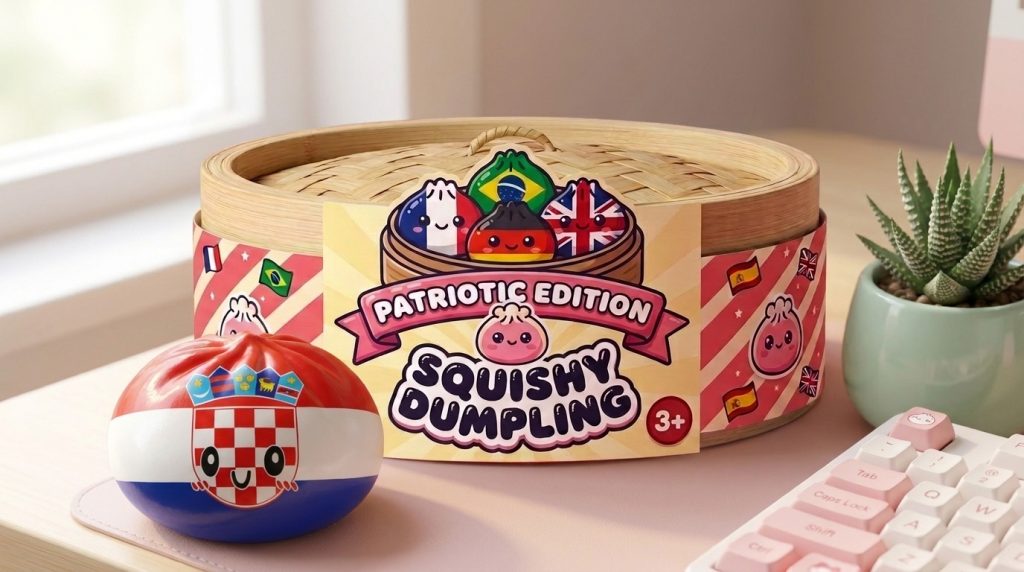 Flag Squishy Dumpling Croacia en un ambiente de escritorio