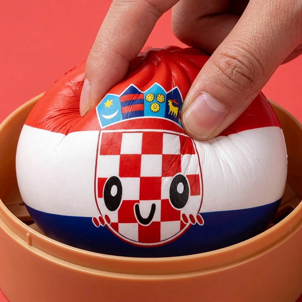 Flag Squishy Dumpling Croacia apretado, material squishy