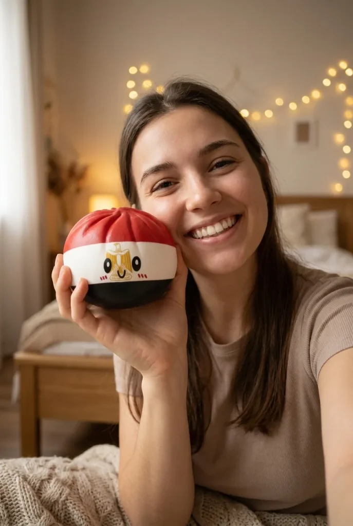 Flag Dumpling Squishy Egipto cerca de la cara