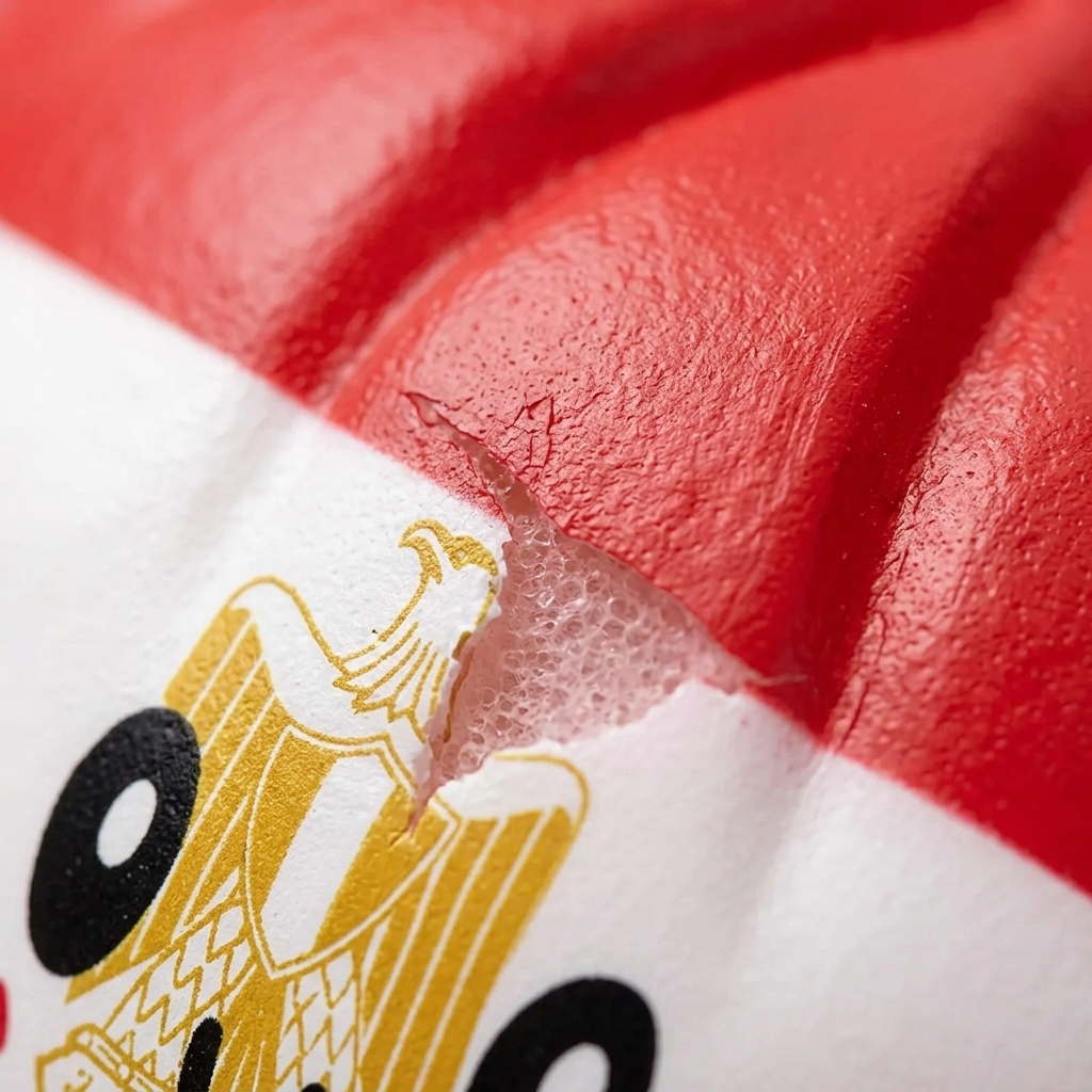 Flag Dumpling Squishy Egipto — primer plano macro de la textura