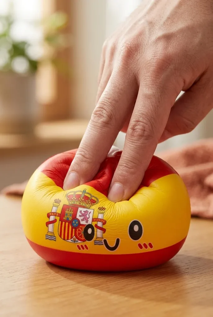 Squishy Flag Dumpling España apretado entre los dedos