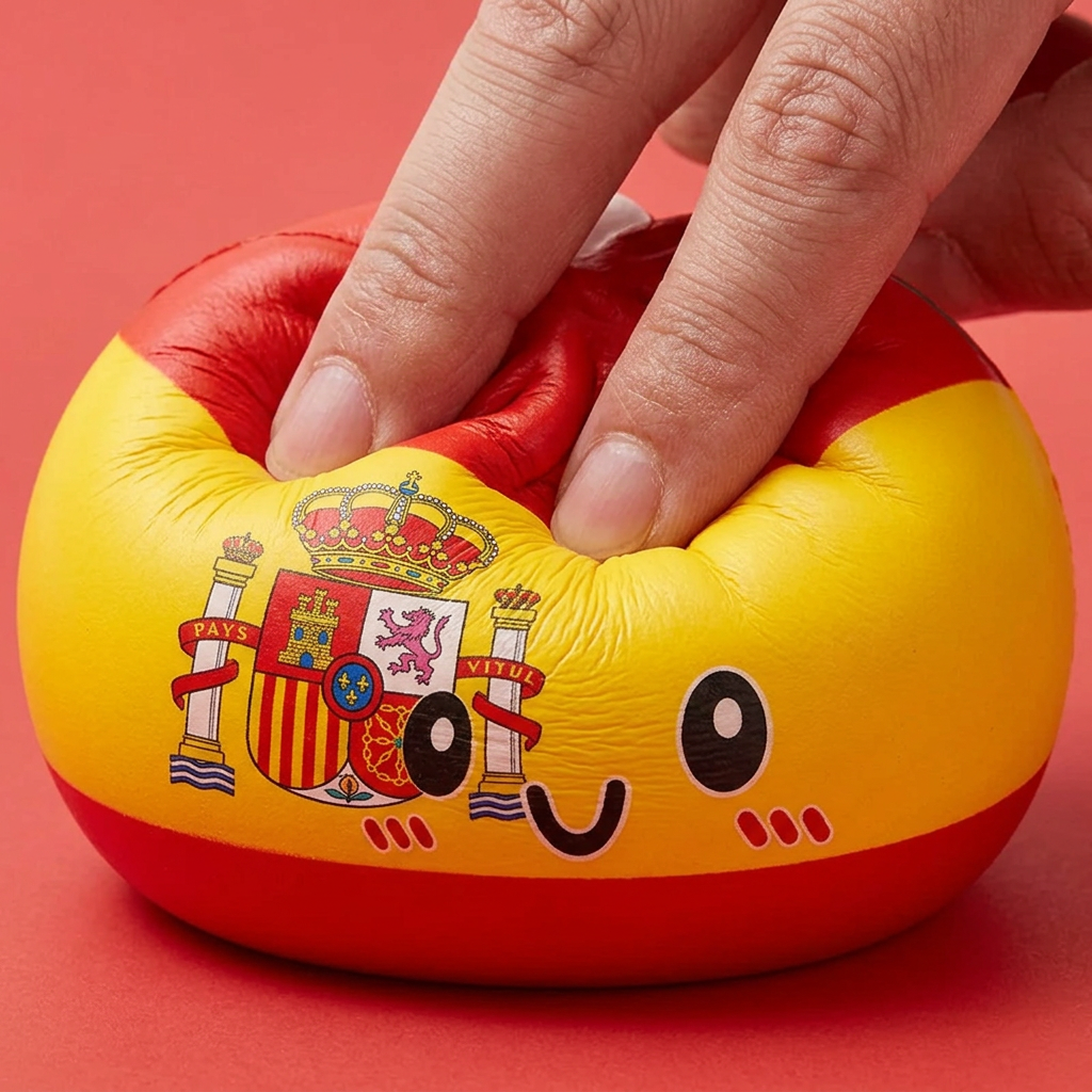 Squishy Flag Dumpling España apretado, material squishy