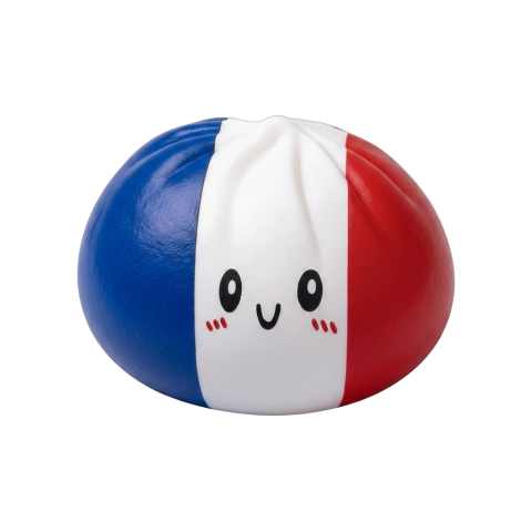 Squishy Dumpling Flag Francia — squishy antiestrés slow-rise kawaii