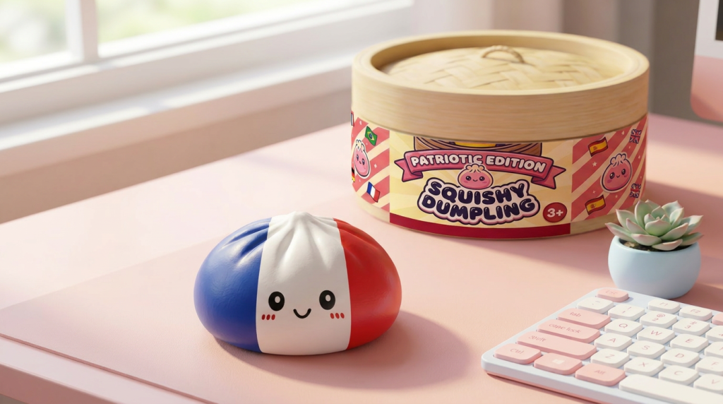 Squishy Dumpling Flag Francia en un ambiente de escritorio