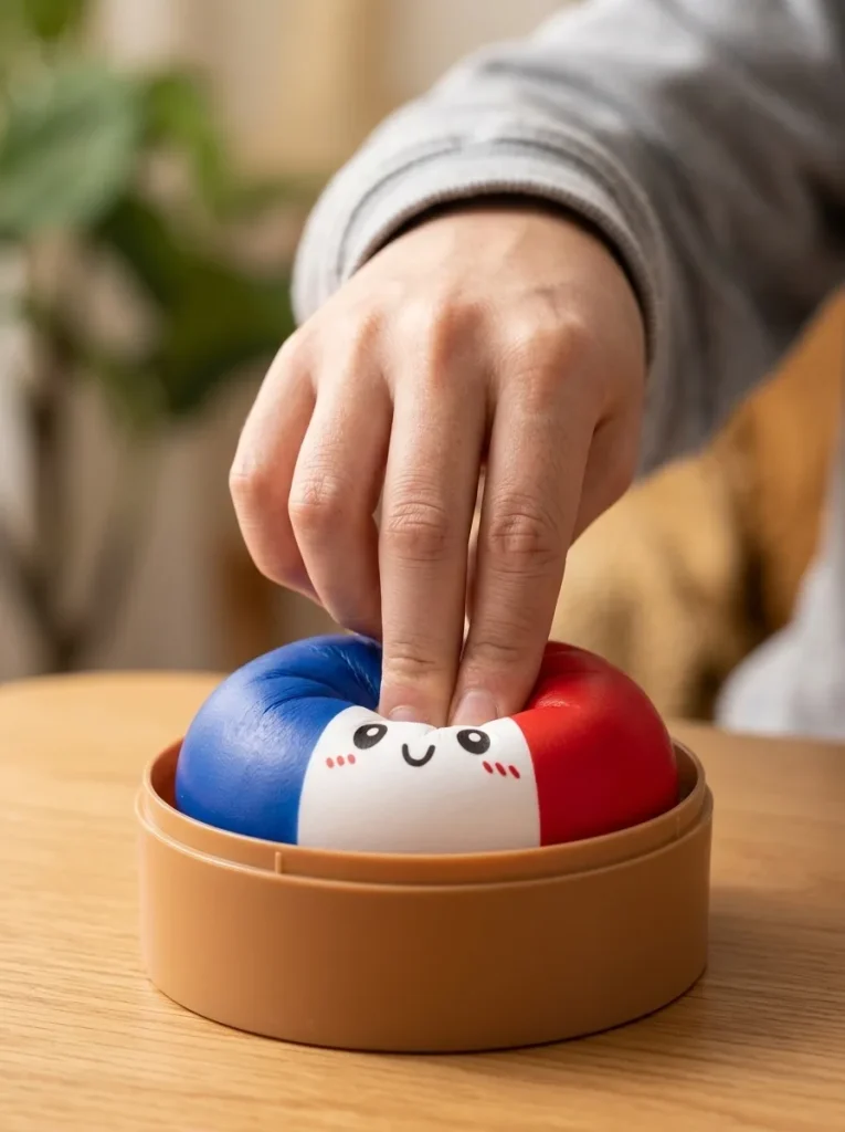 Squishy Dumpling Flag Francia apretado entre los dedos