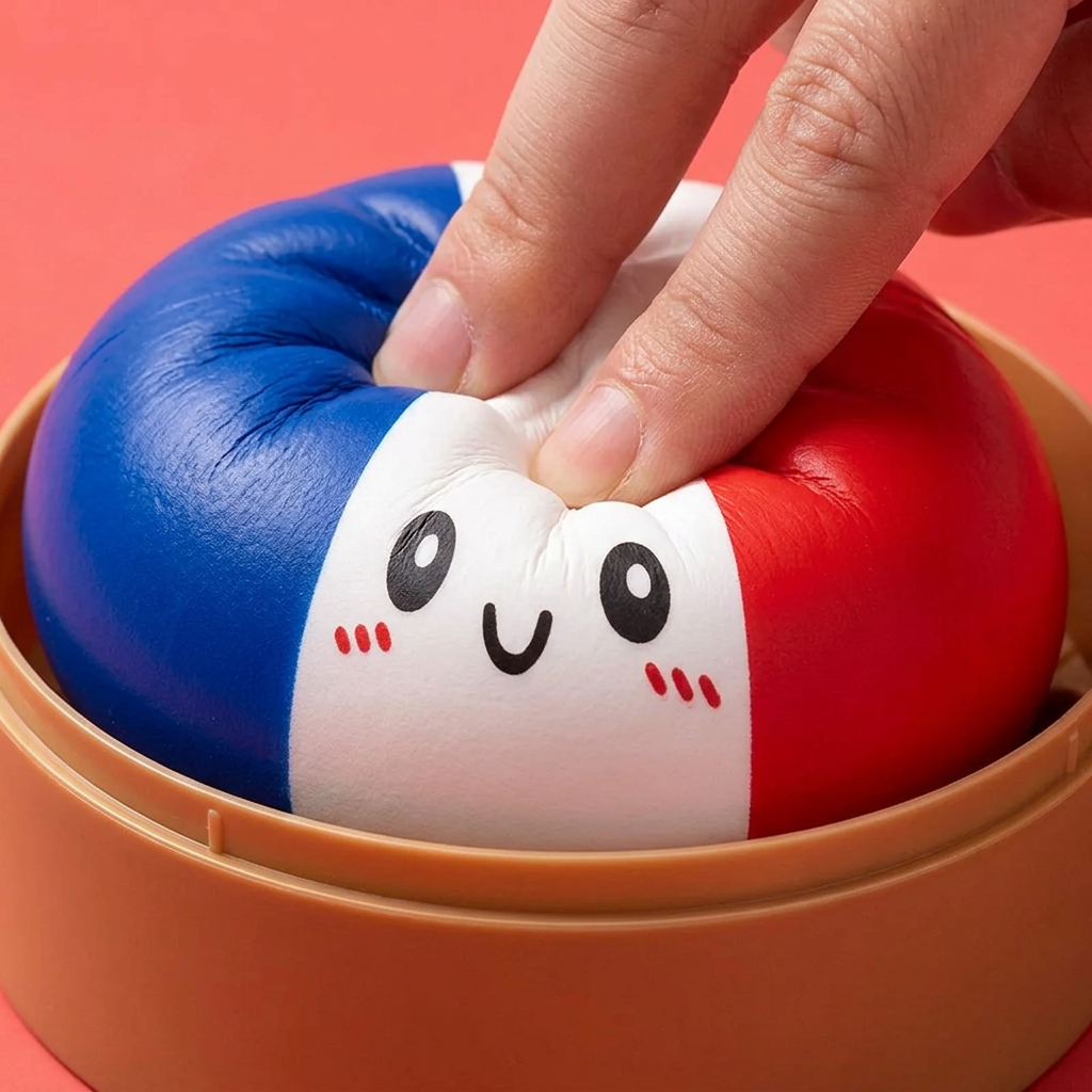 Squishy Dumpling Flag Francia apretado, material squishy