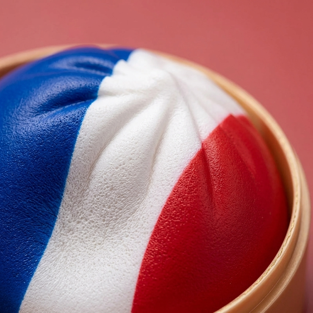 Squishy Dumpling Flag Francia — primer plano macro de la textura