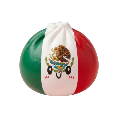 Flag Squishy Dumpling México — squishy antiestrés slow-rise kawaii