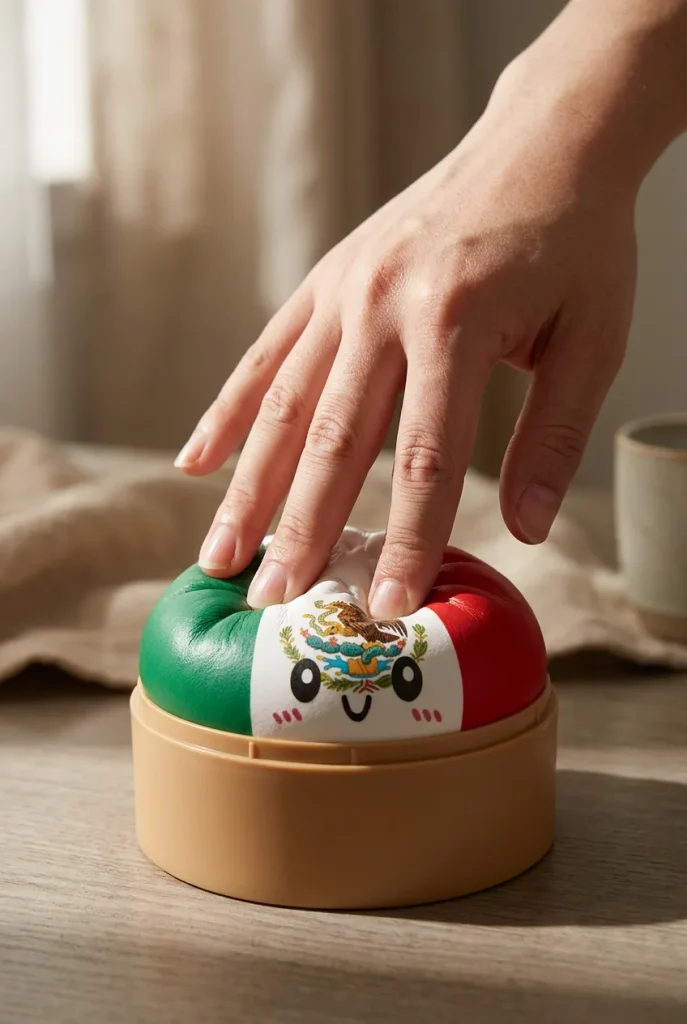 Flag Squishy Dumpling México apretado entre los dedos