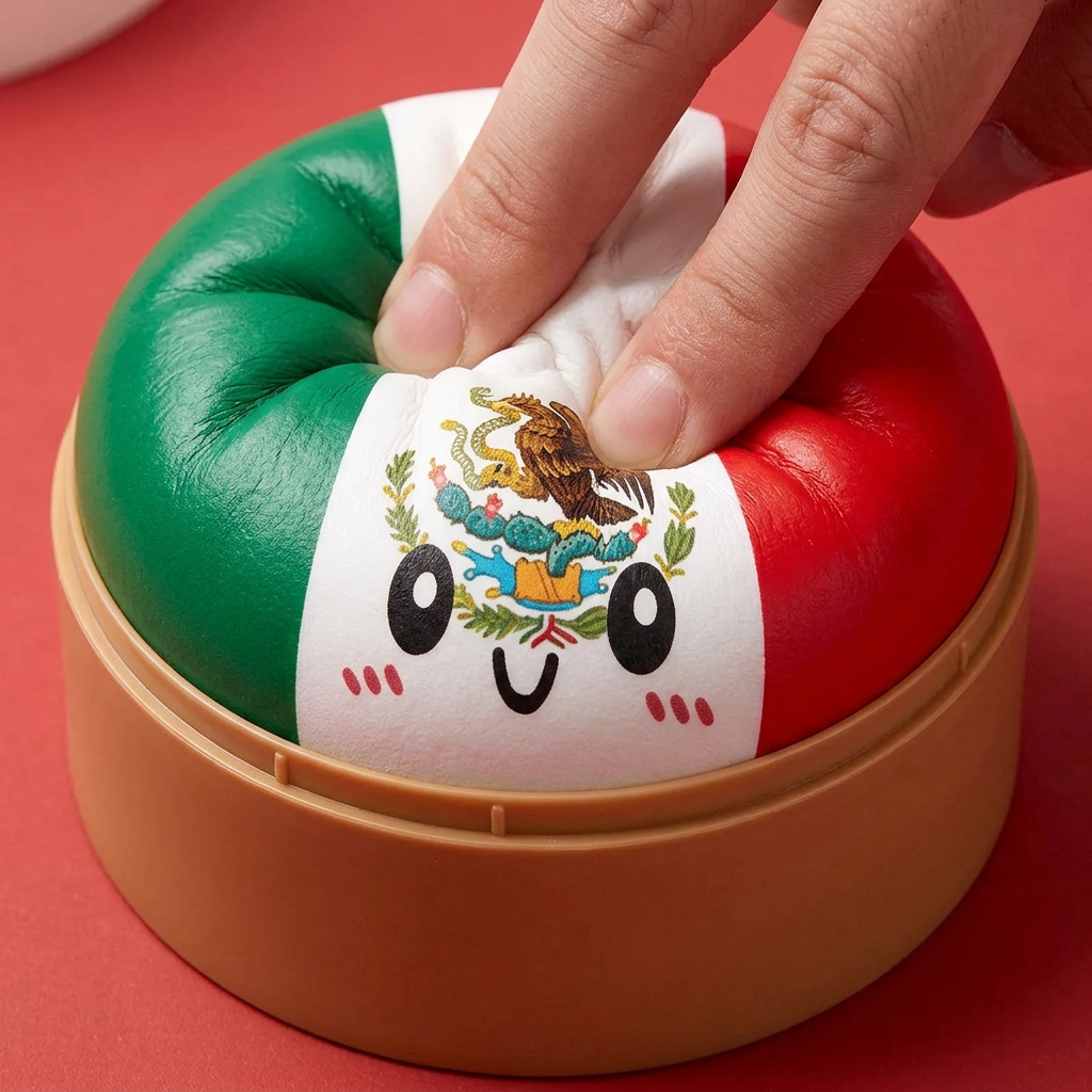 Flag Squishy Dumpling México apretado, material squishy