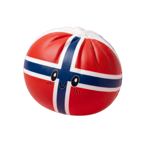 Flag Squishy Dumpling Noruega — squishy antiestrés slow-rise kawaii