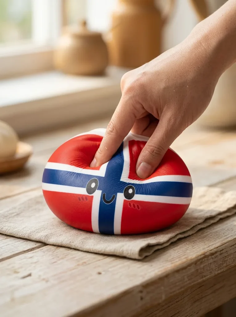 Flag Squishy Dumpling Noruega apretado entre los dedos