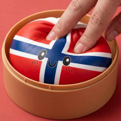Flag Squishy Dumpling Noruega apretado, material squishy