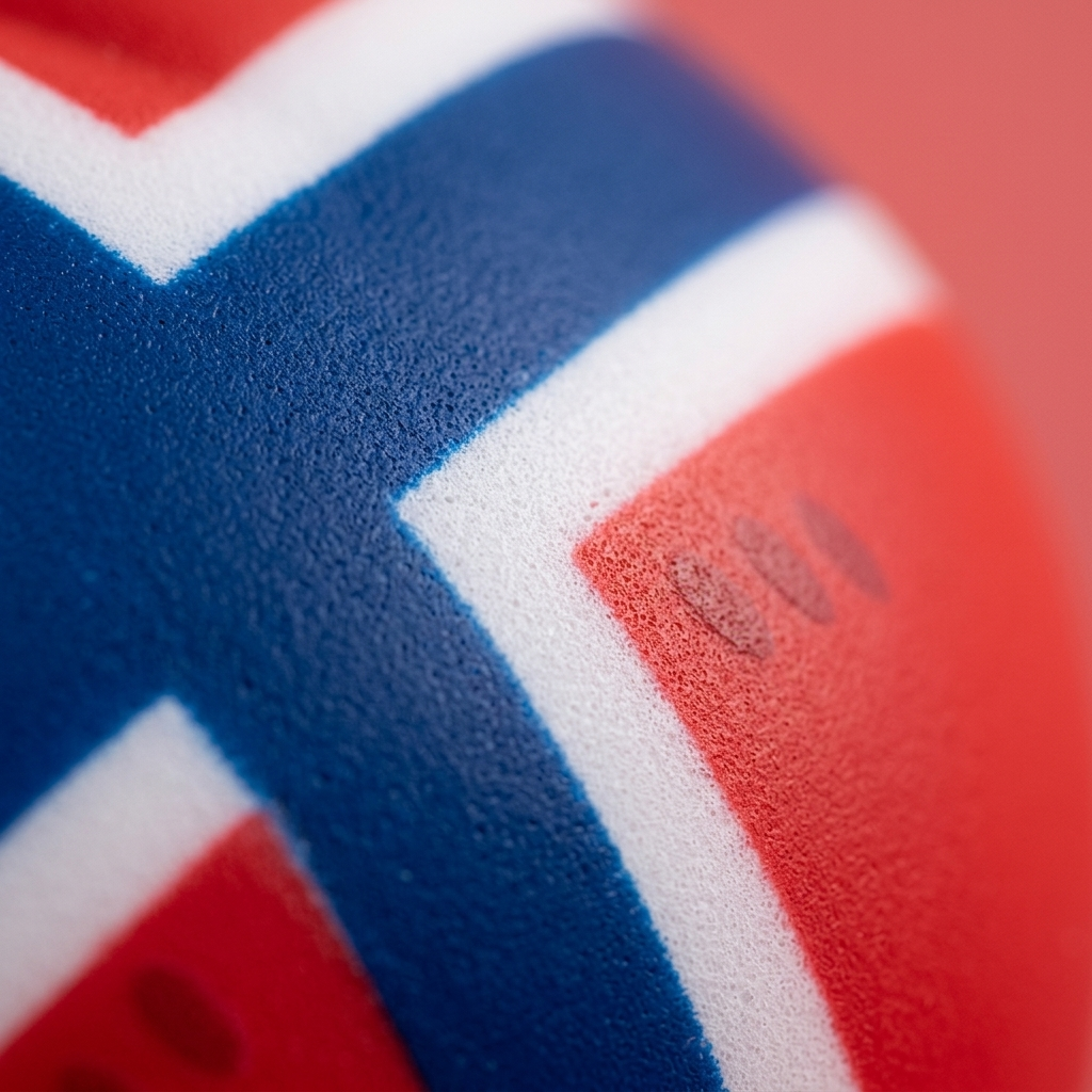 Flag Squishy Dumpling Noruega — primer plano macro de la textura