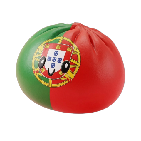 Squishy Dumpling Portugal Bandera Roja y Verde — squishy antiestrés slow-rise kawaii