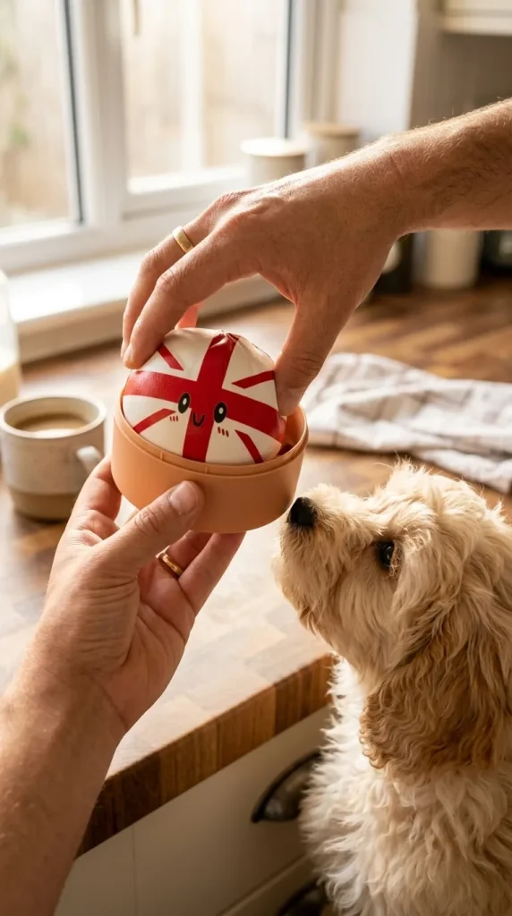 Flag Squishy Toy Dumpling Reino Unido y un animal