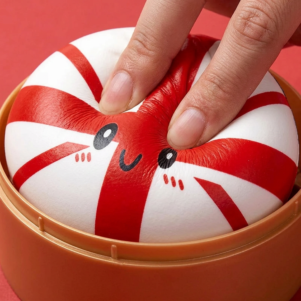 Flag Squishy Toy Dumpling Reino Unido — efecto slow-rise, la espuma recupera su forma